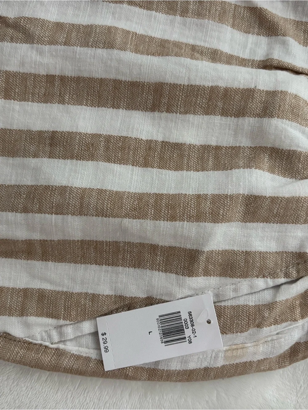 Old Navy Tan & White Striped Bermuda Shorts - Picture 3 of 7
